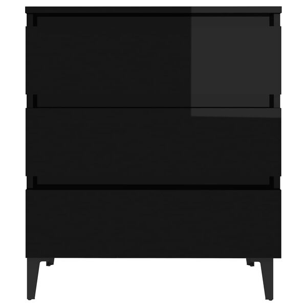 vidaXL Credenza Nero Lucido 60x35x69 cm in Legno Multistrato