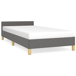 vidaXL Giroletto senza Materasso Grigio Scuro 80x200 cm Tessuto