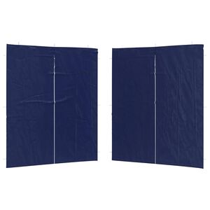 vidaXL Parete per tenda da festa 2 pcs Blu 200 x 195 cm PE e Acciaio