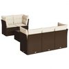 vidaXL Set Divani da Giardino 7 pz con Cuscini Marrone in Polyrattan