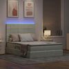vidaXL Letto con contenitore e LED Grigio chiaro 140 x 200 cm Velluto