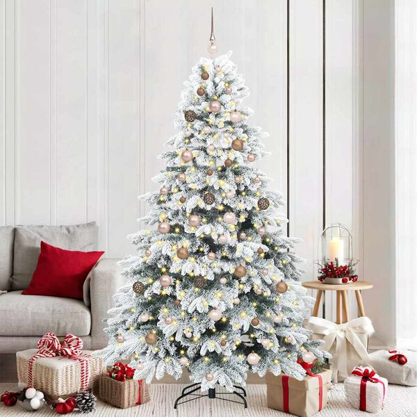 vidaXL Albero di Natale artificiale con 300 LED Bianco 210 cm PE e PVC