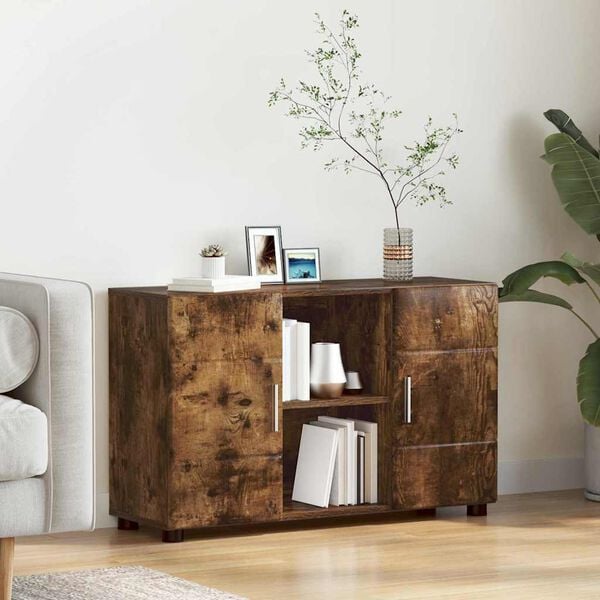 vidaXL Credenza con porta FLORIN Rovere fum&eacute; 88,5 x 30,5 x 55,5 cm