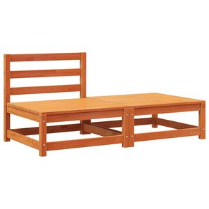 vidaXL Divano Senza Braccioli Giardino Poggiapiedi Marrone Cera Pino