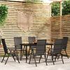 vidaXL Set da Pranzo da Giardino 7 pz Nero