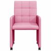 vidaXL Sedie da Pranzo con Ruote 2 pcs Rosa 58 x 65 x 94 cm Tessuto