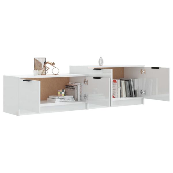 vidaXL Mobile Porta TV Bianco Lucido 158,5x36x45 cm Legno Multistrato
