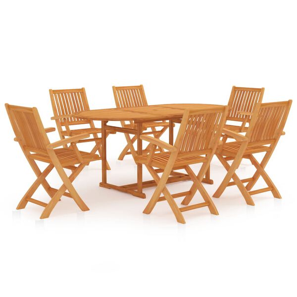 vidaXL Set da Pranzo da Giardino 9 pz in Legno Massello di Teak