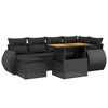 vidaXL Set Divani da Giardino con Cuscini 7pz Nero Polyrattan