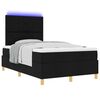 vidaXL Letto a Sorgente LED con materasso Nero 120 x 190 cm Tessuto