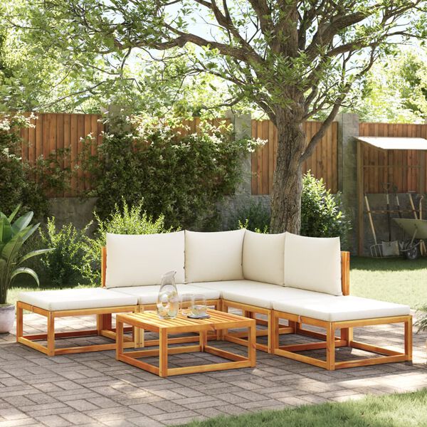 vidaXL Set di divani da giardino 6 pezzi con cuscini in legno di acacia e rattan