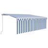 vidaXL Tenda Sole Retrattile Manuale con Parasole 4,5x3m Blu e Bianco