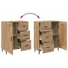 vidaXL Credenza 2 pcs Rovere artigianale Legno multistrato