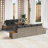 vidaXL Set Divano da Giardino con cuscino 8 pcs Grigio Poly Rattan