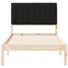 vidaXL Letto con Testiera Rivestita Nero 90 x 190 cm Pino massello