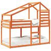 vidaXL Letto a Castello con Tetto Marrone Cera 75x190 cm Massello Pino