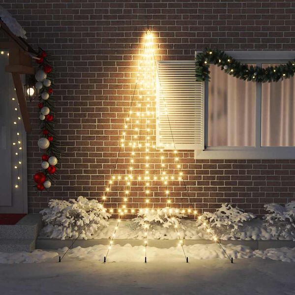 vidaXL Albero di Natale LED con picchetti per il terreno 306 cm