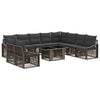 vidaXL Set Divano da Giardino 11 pz Grigio e Grigio Scuro polyrattan
