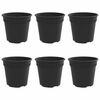 vidaXL Vaso Rotondo per Fiori 6 pz Nero &Oslash; 19 x 16 cm Plastica