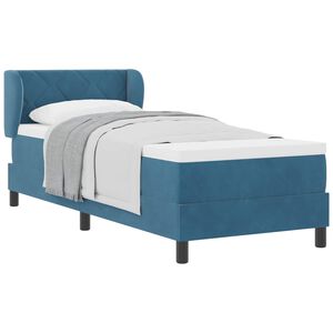 vidaXL Letto a molle con materasso Blu scuro 80 x 200 cm Velluto
