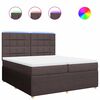 vidaXL Giroletto a Molle con Materasso Marrone Scuro 200x200cm Tessuto