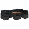 vidaXL Set Divano da Giardino 9 pz Nero e Marrone
