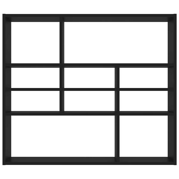 vidaXL Scaffale a Parete Nero 90x16x78 cm in Legno Multistrato