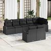 vidaXL Set Divano da Giardino con cuscino 8 pcs Nero polyrattan