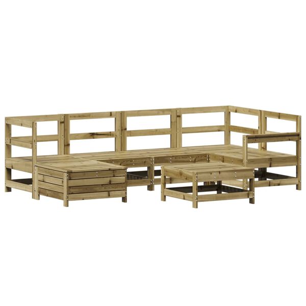 vidaXL Set Divani da Giardino 7 pz in Legno Impregnato di Pino