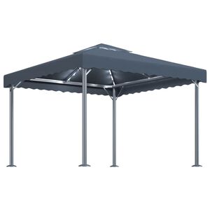 vidaXL Gazebo con Stringa di Luci LED 300x300 cm Antracite Alluminio