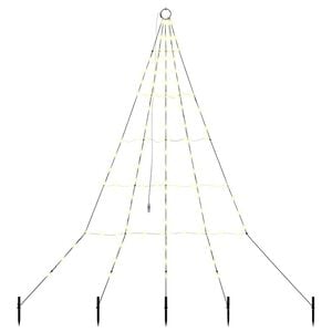 vidaXL Albero di Natale LED con picchetti per il terreno Bianco caldo