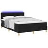 vidaXL Letto a Sorgente LED con materasso Nero 140 x 200 cm Tessuto