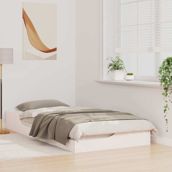 vidaXL Struttura letto a terra Bianco 75 x 190 cm