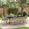 vidaXL Set da Pranzo per Giardino con cuscino 9 pcs Beige polyrattan