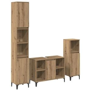 vidaXL Set di mobili per il bagno 3 pz Rovere artigianale