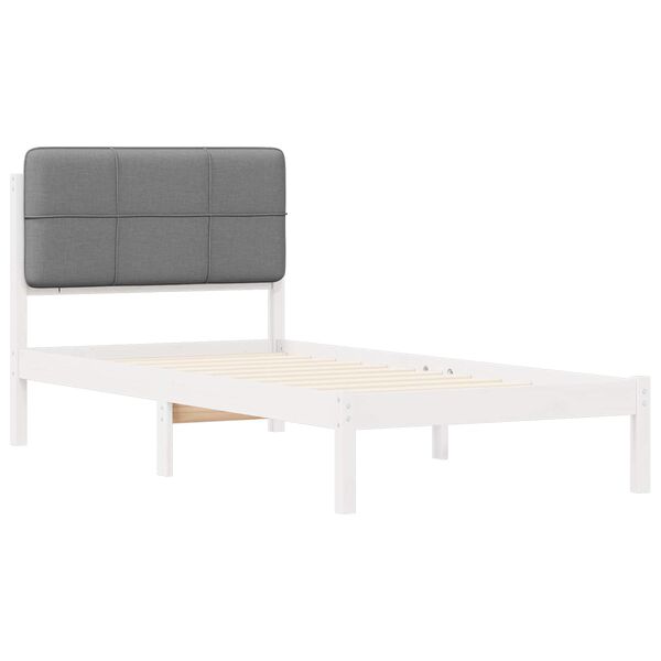 vidaXL Letto con Testiera Rivestita Grigio chiaro 80 x 200 cm