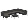 vidaXL Set Divani da Giardino 9 pz con Cuscini in Polyrattan Nero