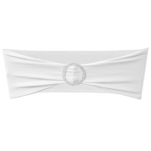 Fascia Elasticizzata Bianca Decorativa Sedia con Fibbia Diamante 25 pz