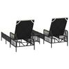 vidaXL Lettino da sole 2-persona 3 pcs Nero e Bianco Crema polyrattan