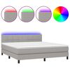 vidaXL Letto a Molle Materasso e LED Grigio Chiaro 160x200 cm Tessuto