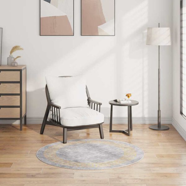 vidaXL Tappeto Lavabile &phi;120 cm Grigio