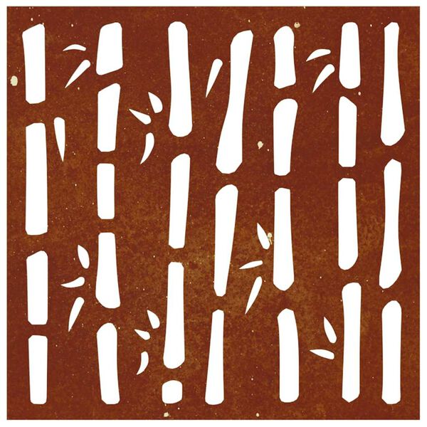 vidaXL Decorazione Muro da Giardino 55x55 cm Bamb&ugrave; in Acciaio Corten
