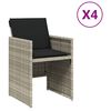 vidaXL Sedie da Giardino con Cuscini 4 pz Grigio Chiaro in Polyrattan