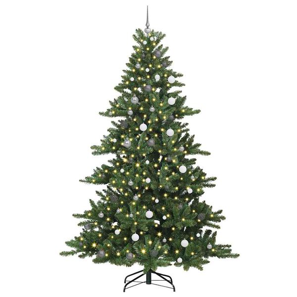 vidaXL Albero di Natale Artificiale con Rami Pieghevoli Verde 240 cm