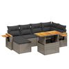 vidaXL Set Divani da Giardino 7 pz con Cuscini Grigio in Polyrattan