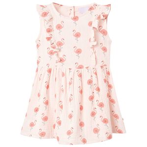 vidaXL Abito da Bambina con Volant Rosa Tenue 92