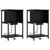 vidaXL Armadio da Notte 2 pz Rovere Nero 38 x 31 x 61 cm