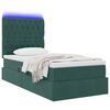 vidaXL Letto con contenitore e LED Verde Scuro 90 x 200 cm Velluto