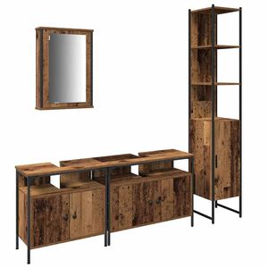 vidaXL Set di mobili per il bagno 4 pz Legno vecchio