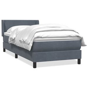 vidaXL Giroletto a Molle con Materasso Grigio Scuro 90x220 cm Velluto